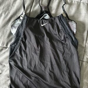 Nike Black and Gray Performance Tank Top